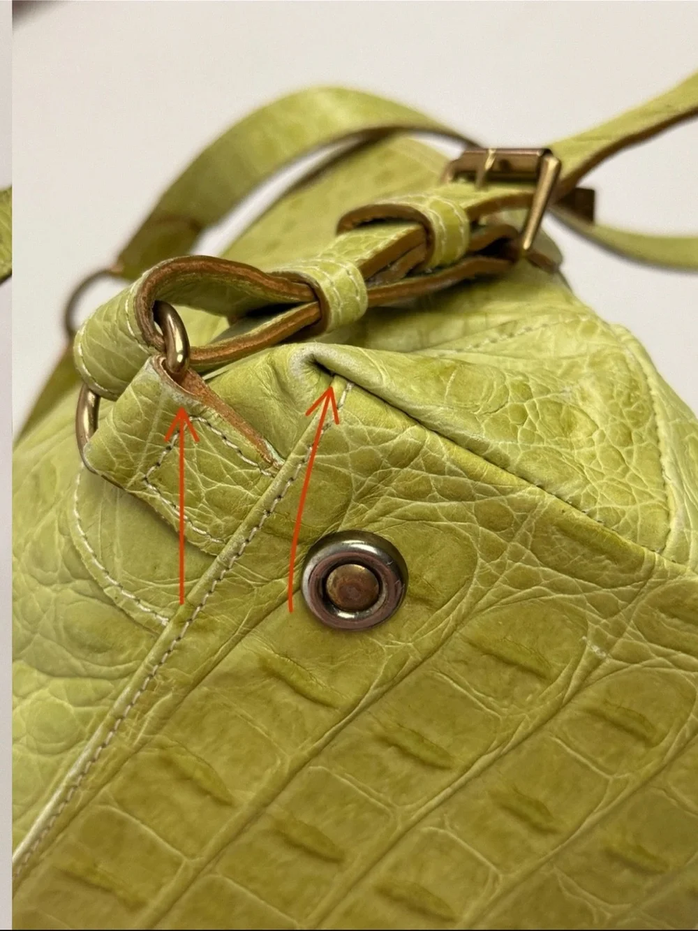 Mulberry Lime Green Croc-Embossed Leather Backpack
